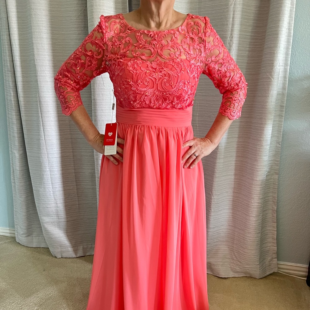 NWT JJ’s House Ornate formal dress in Watermelon